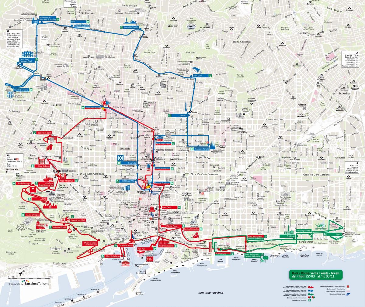 barcelona bus turistic red line map