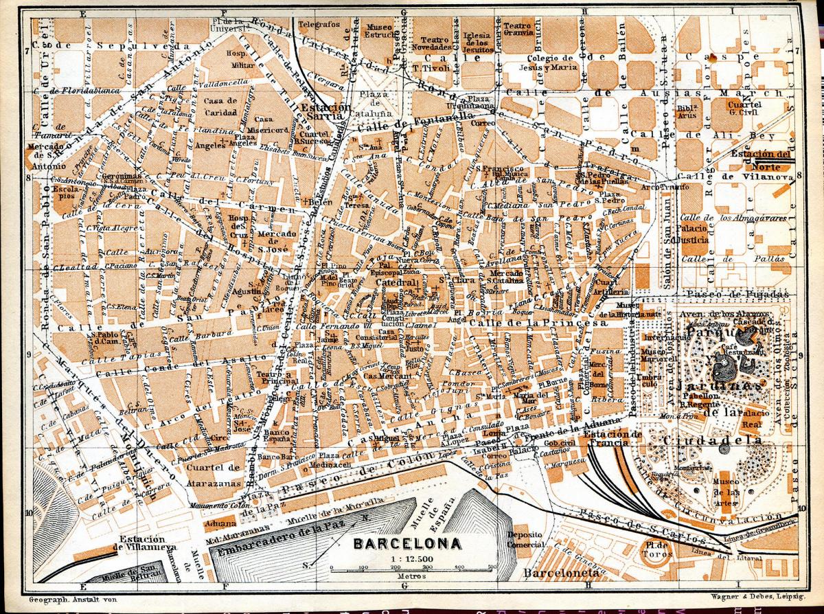 old map barcelona