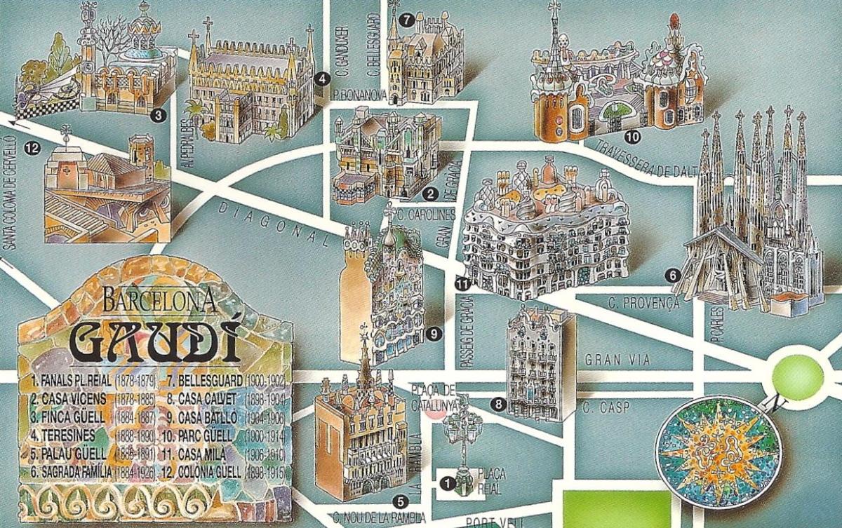 gaudi map of barcelona