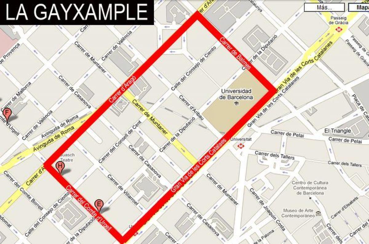 map of gayxample barcelona