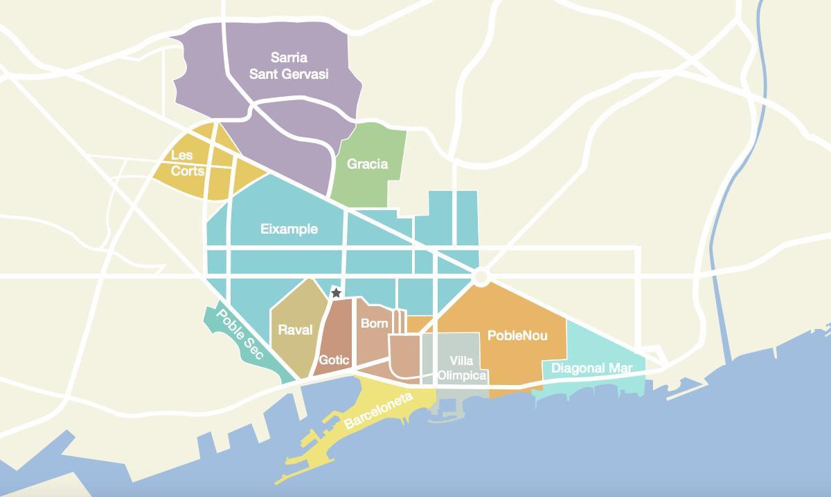 map of barcelona spain neighborhoods