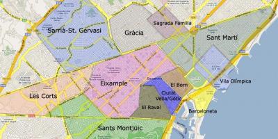 Map of barcelona suburbs