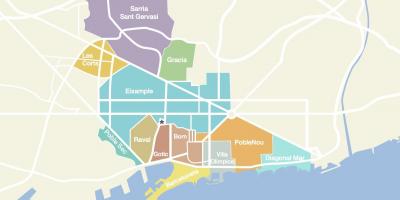 Map of barcelona spain neighborhoods