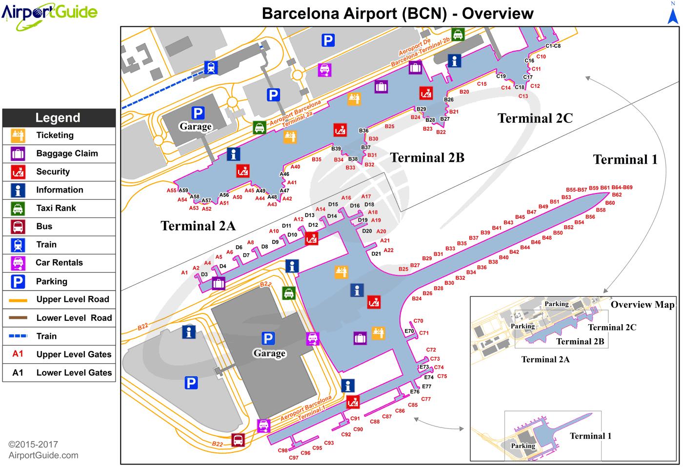 Barcelona airport map - Bcn airport map (Catalonia Spain)