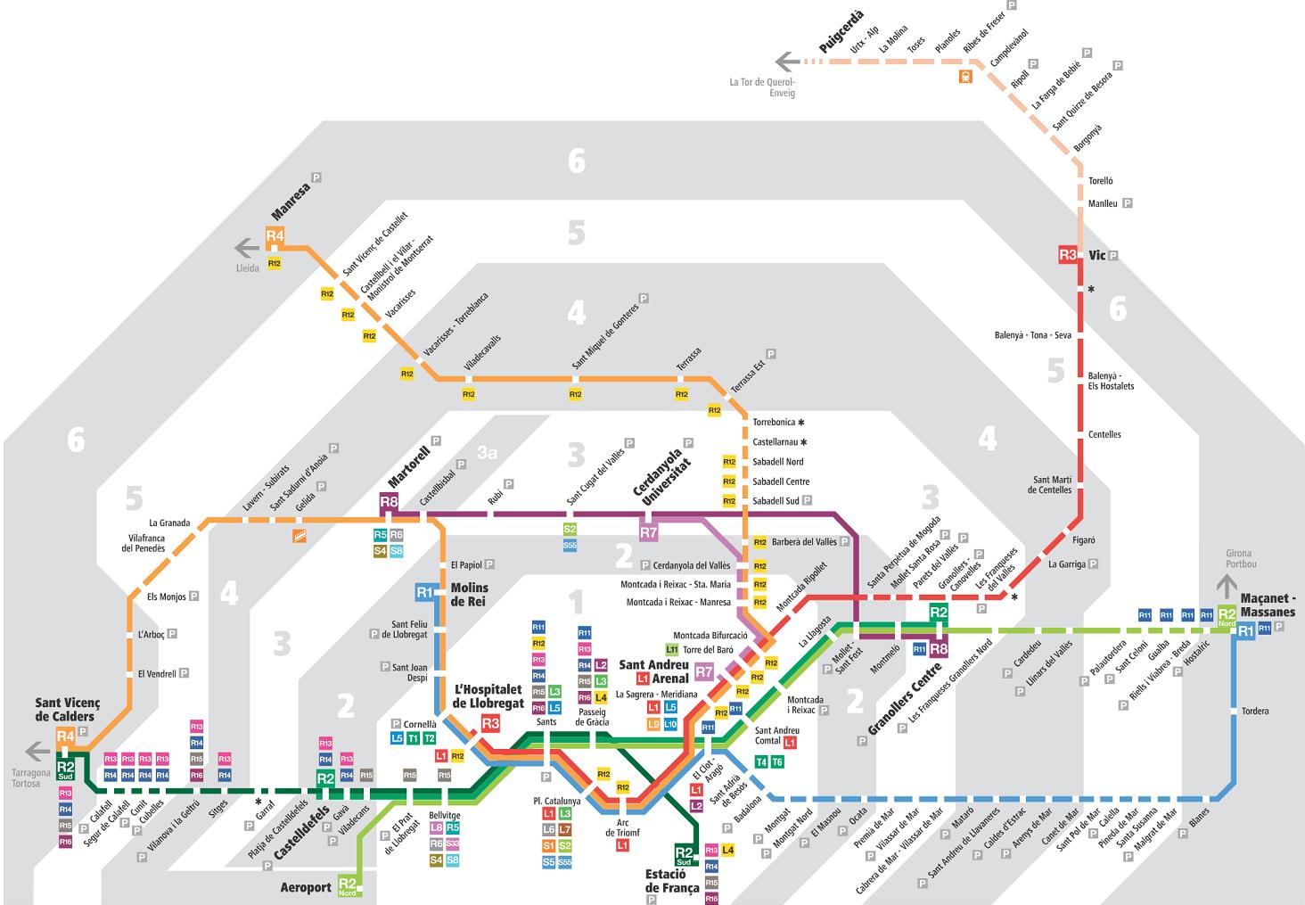 Barcelona metro map zones Metro map of barcelona with zones