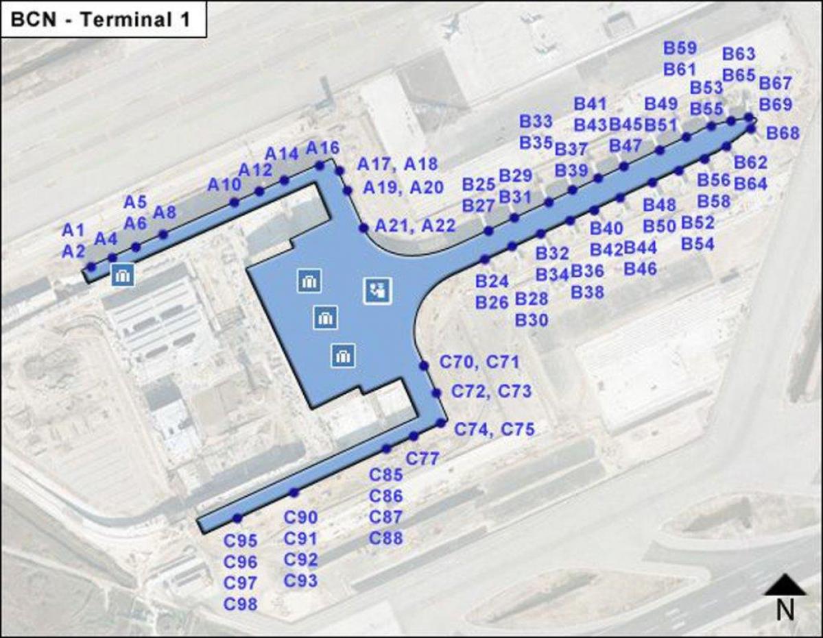 bcn airport terminal 1 map