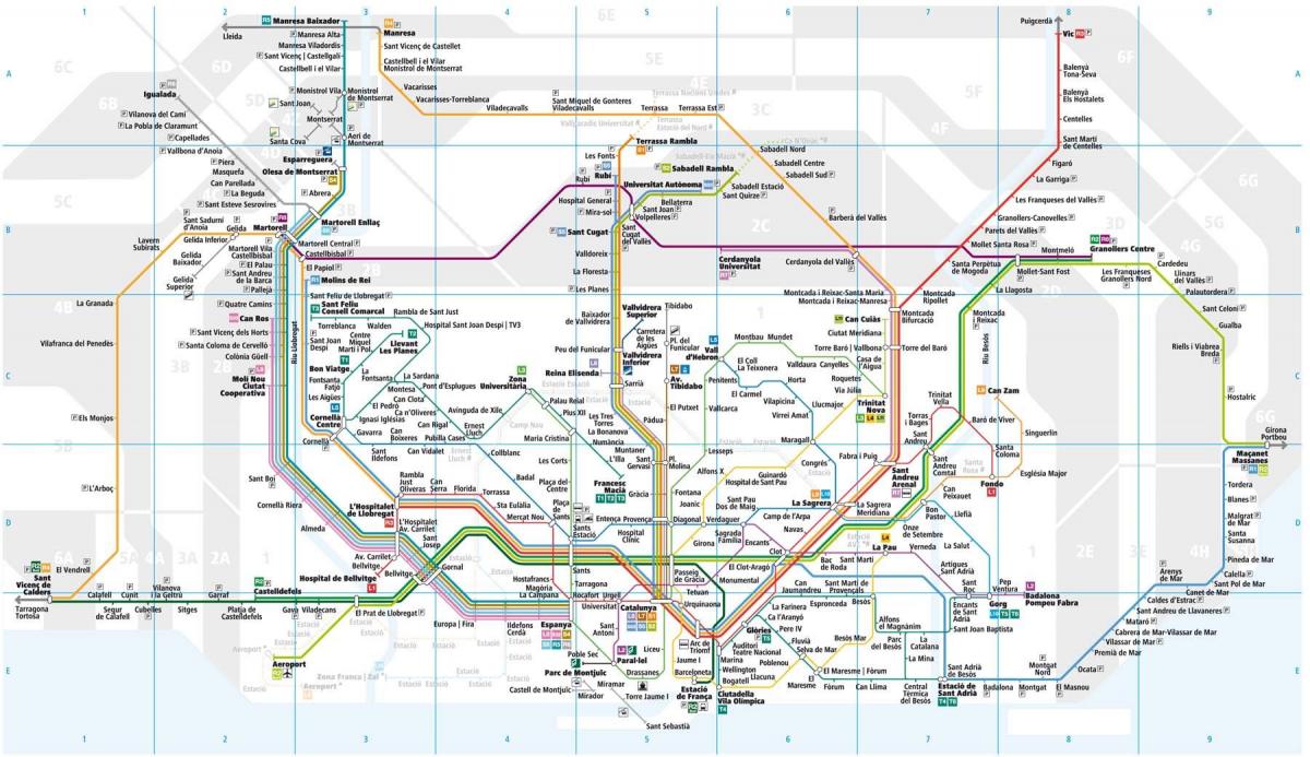 barcelona suburban railway map