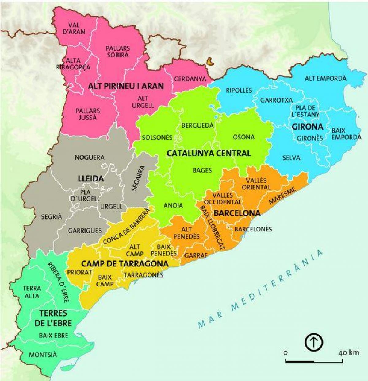 map of barcelona region