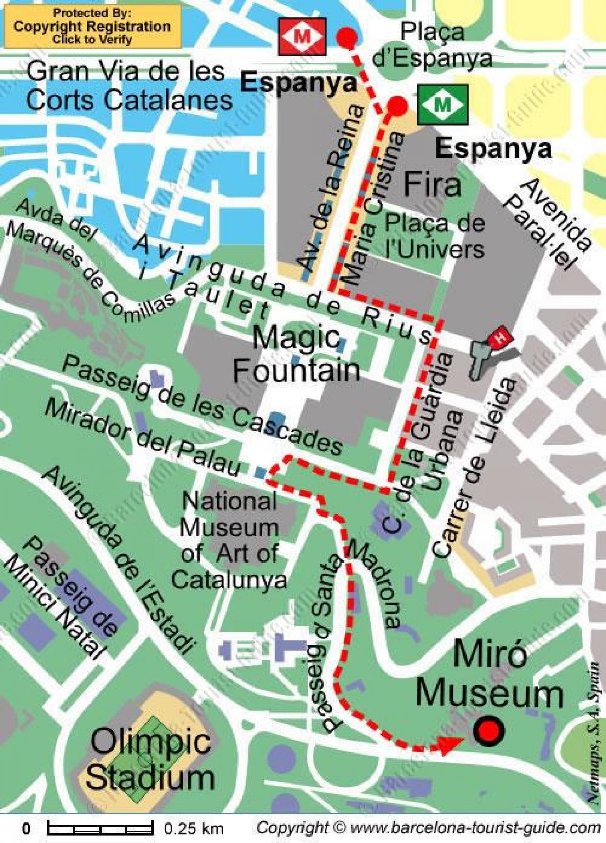 Map of barcelona museums Map of dali museum barcelona (Catalonia Spain)