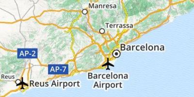 Barcelona airport location map