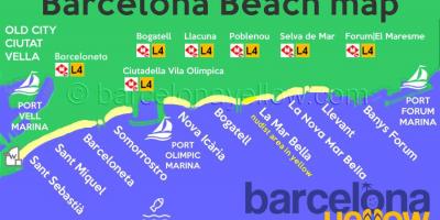 Barcelona beach resorts map - Map of barcelona beach resorts (Catalonia ...