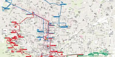 Barcelona bus turistic red line map