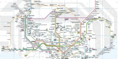 Barcelona suburban railway map