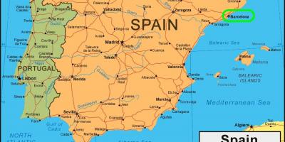 Map of spain and barcelona