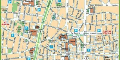 Map of barcelona city centre streets